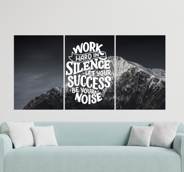 Quote Silence Success inspirational canvas - TenStickers