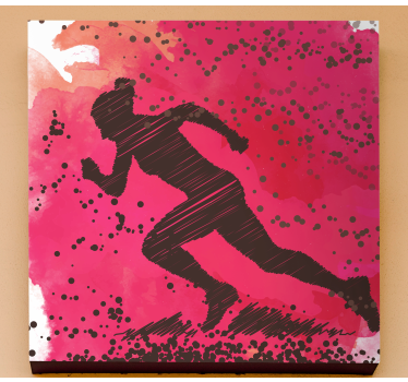 Sports canvas art dynamic runner silhouette - TenStickers