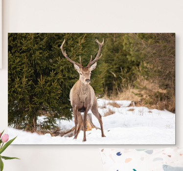 Stag canvas majestic stag in nature art print - TenStickers