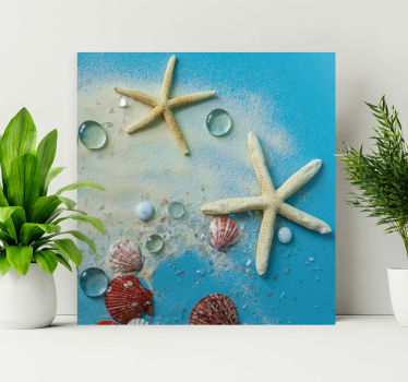 Starfish on colorful sand 3D canvas pictures - TenStickers