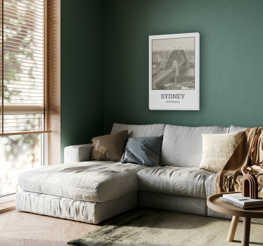Sydney blanco y negro cityscape wall art - TenStickers
