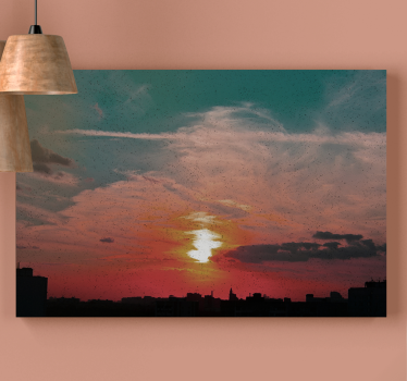 Twilight urban skyline landscape canvas - TenStickers