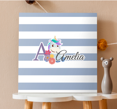 Unicorn pictures framed personalised unicorn design - TenStickers