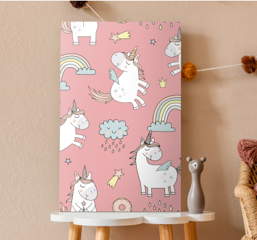 Unicorn pictures framed playful unicorn design - TenStickers