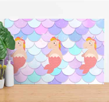 Unicorn sirens with fish scales  wall pictures for nursery - TenStickers