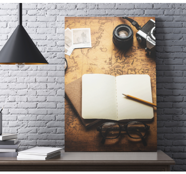 Vintage worldmap design wall prints for living room - TenStickers