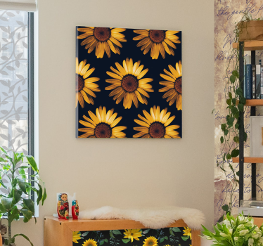 Yellow sunflower floral canvas - TenStickers