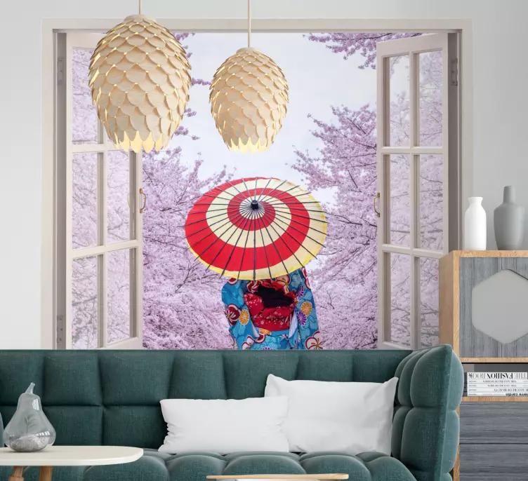 3D views to a spring Japanese view decal - TenStickers