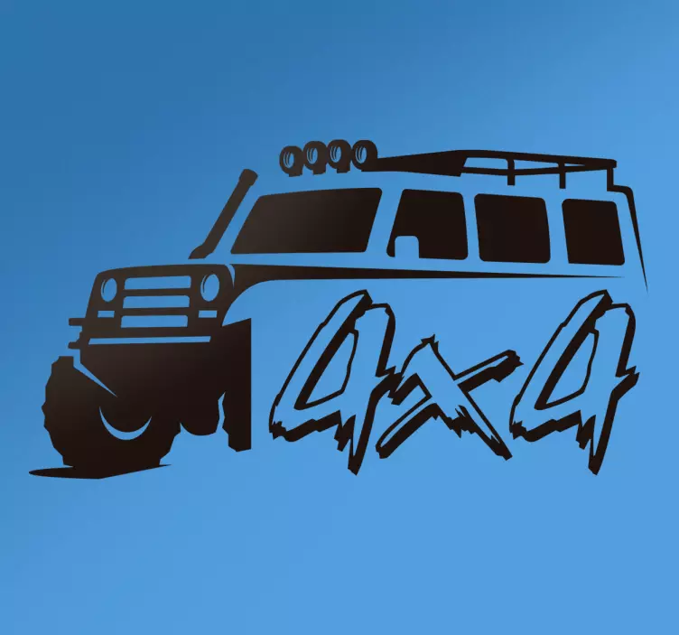 Silhouette 4x4 jeep text car sticker - TenStickers