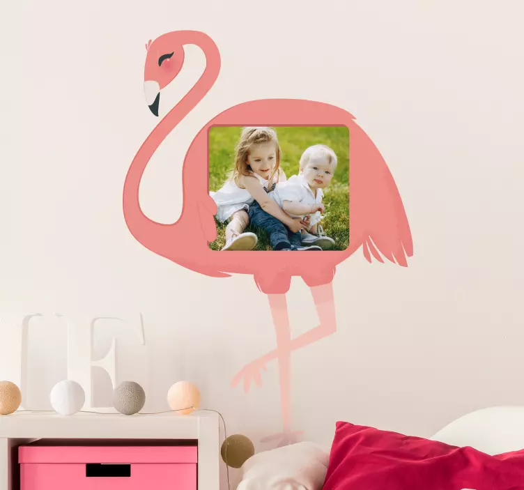 Flamingo Photo Holder wall stickers for kid - TenStickers