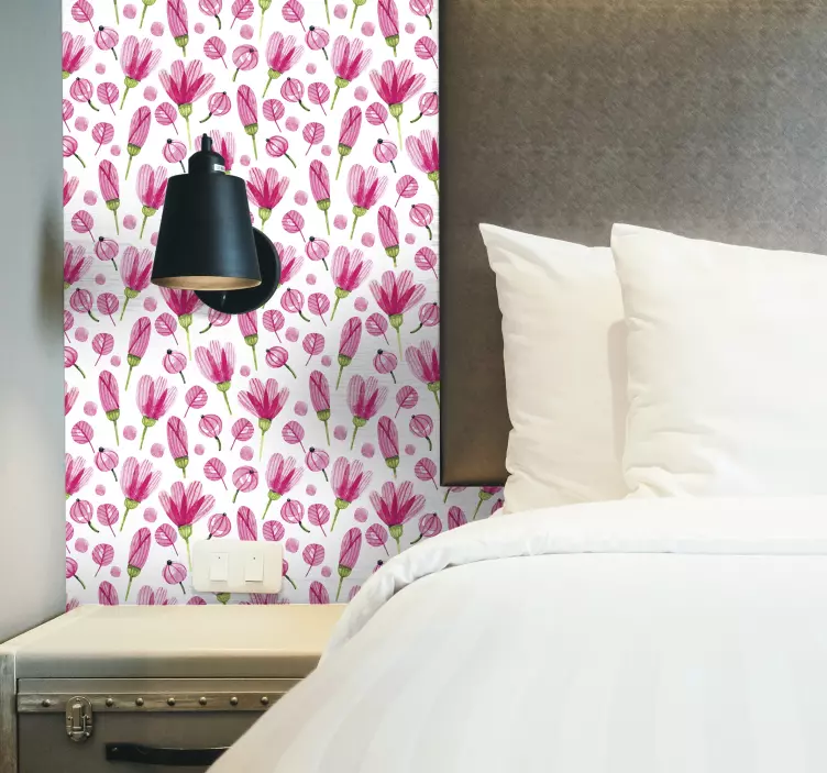 Ikea sticker pink flowers - TenStickers