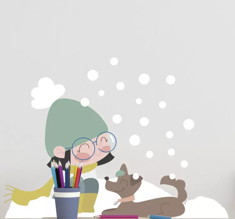 Kids Stickers Winter Girl Toddler - TenStickers