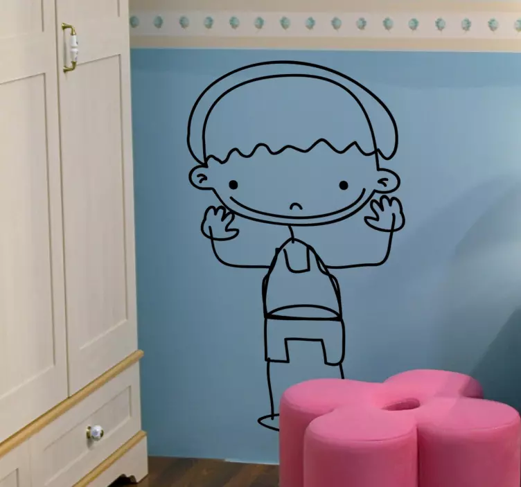 Playful Child Character wall stickers for kid - TenStickers