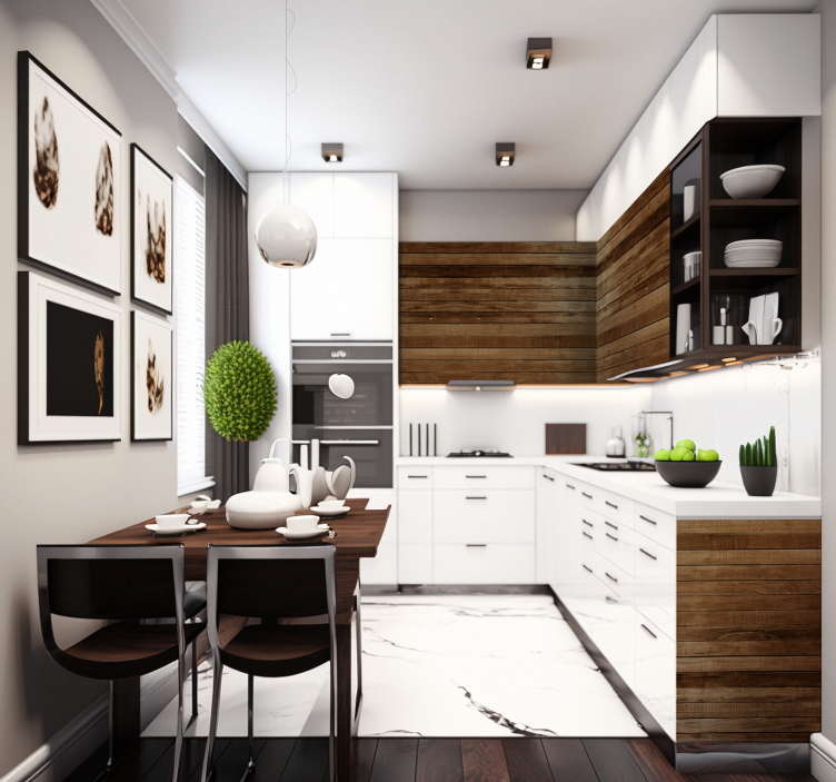 Wood strips furniture decal  3600 - TenStickers