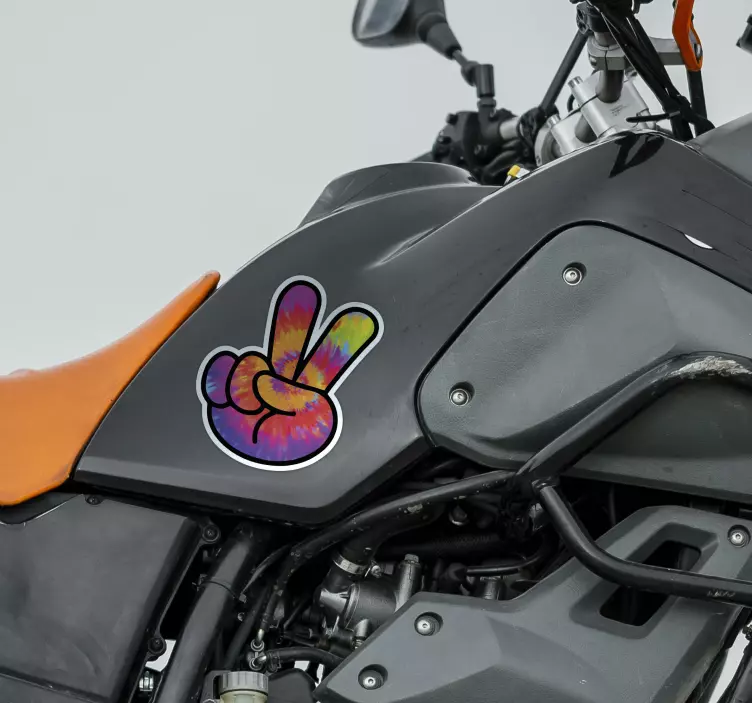 Fingers crossed peace sign motorcycle decal - TenStickers