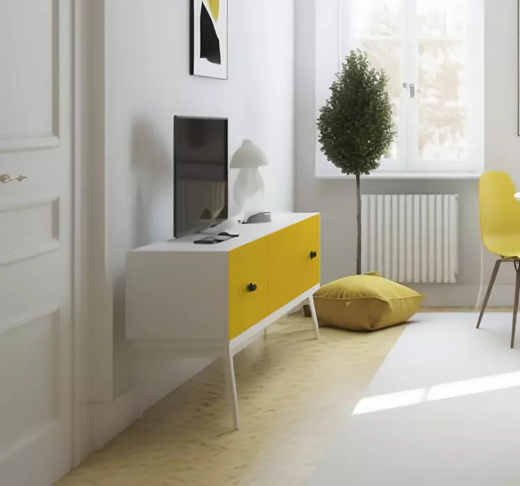 Matte yellow = Dull Yellow furniture decal  3600 - TenStickers