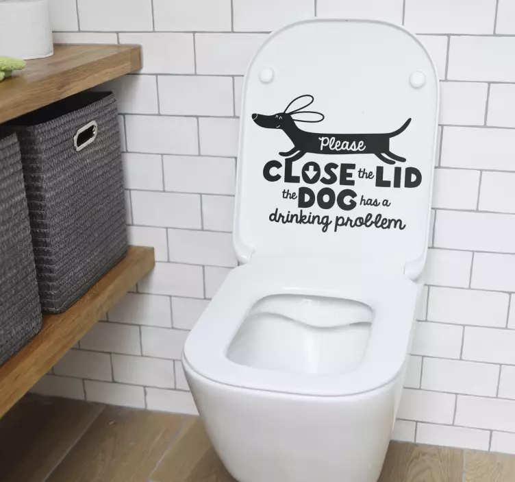 close the lid dog pet wall art - TenStickers