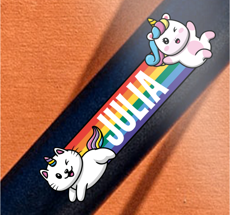 Rainbow with unicorns bike sticker - TenStickers