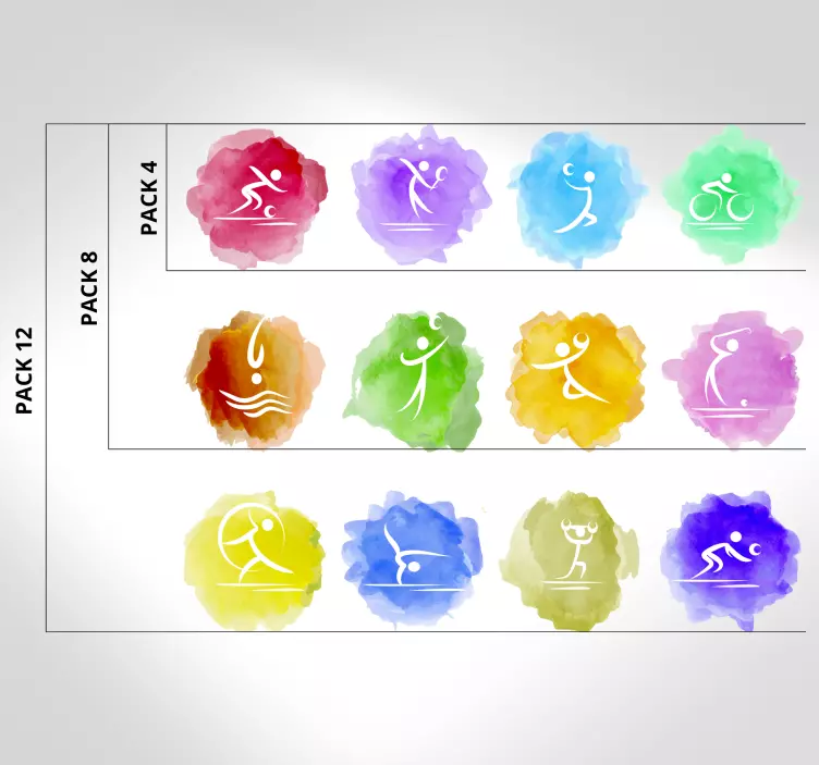 Sports wall sticker colorful athletic icons - TenStickers