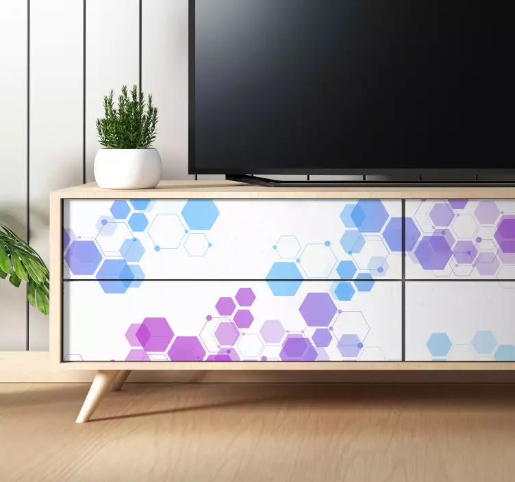 Abstract hexagons furniture sticker - TenStickers