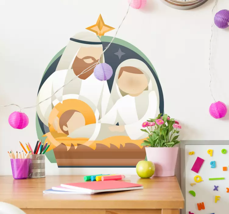 Nativity christmas sticker - TenStickers