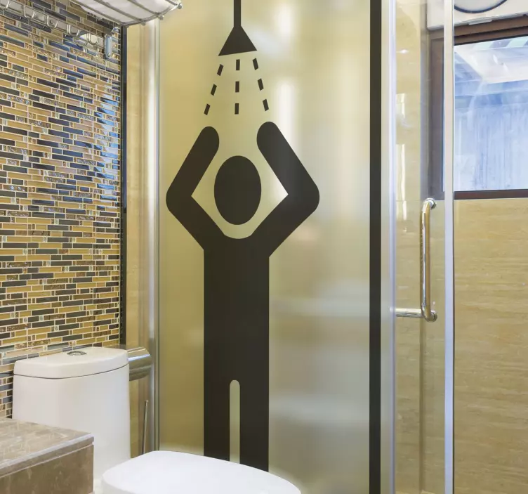 people icons shower screen sticker - TenStickers
