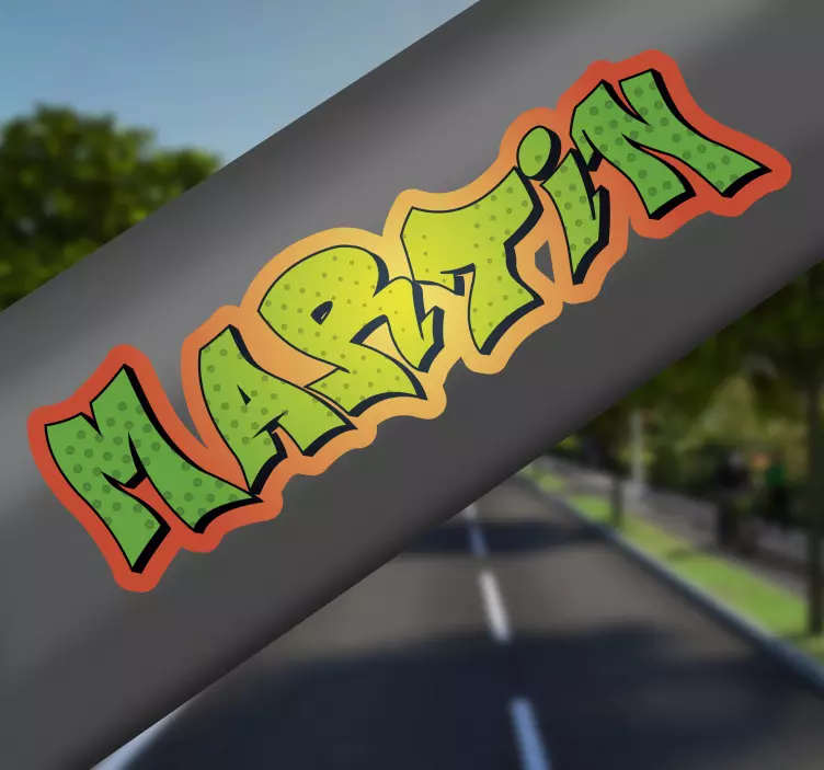 Graffiti customisable name bike sticker - TenStickers