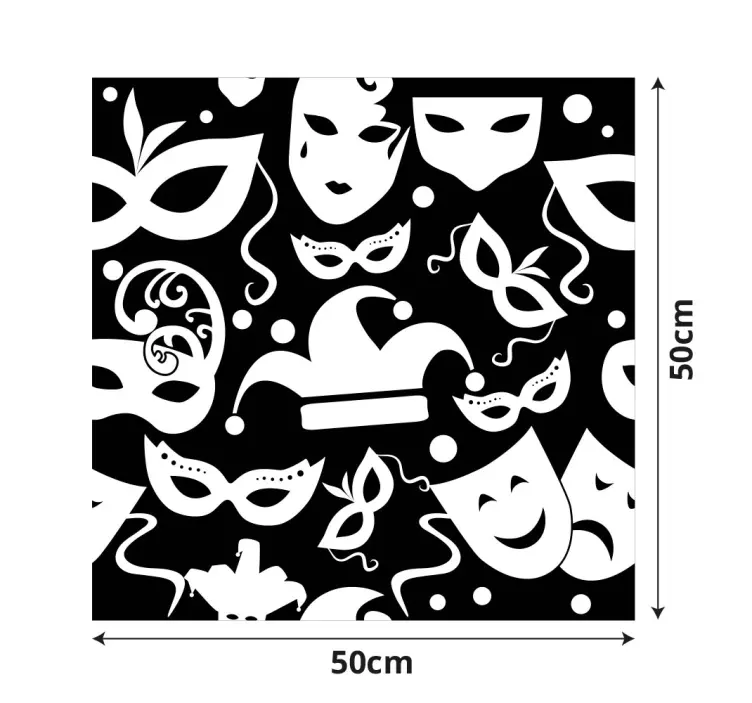 carnival masks pattern shop window sticker - TenStickers