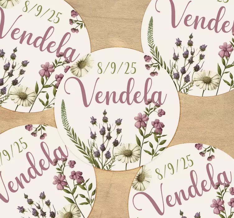 gender reveal flowers custom sticker - TenStickers