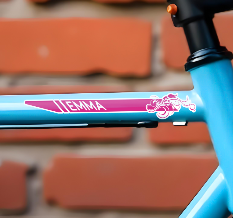 Pink elegant bike sticker - TenStickers