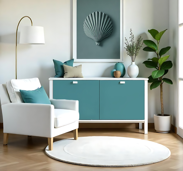 Matte Dark Turquoise plain sticker - TenStickers