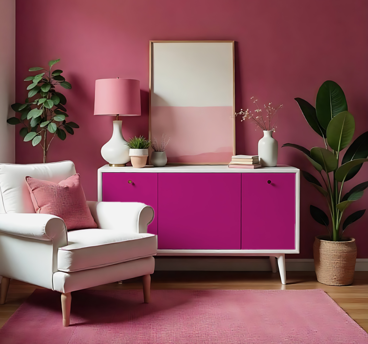 Matte Hot Pink plain sticker - TenStickers