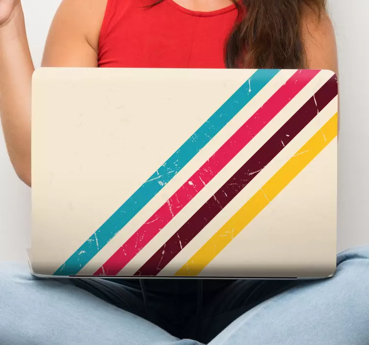 70's diagonal lines laptop skin decal - TenStickers
