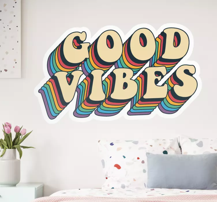 70's Good vibes wall stickers quotes - TenStickers
