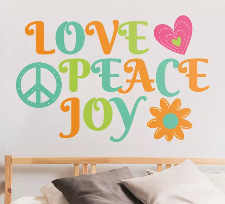 70s love peace joy urban sticker - TenStickers