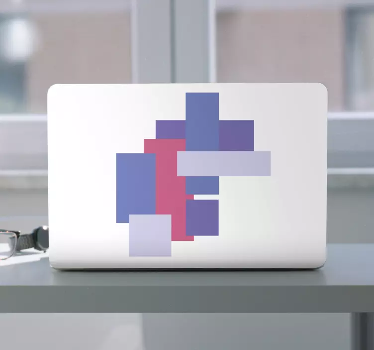 Abstract Geometric Composition laptop sticker - TenStickers