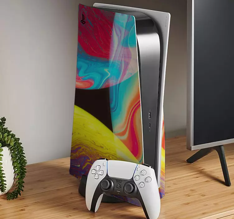Abstract multicolored PS5 stickers - TenStickers