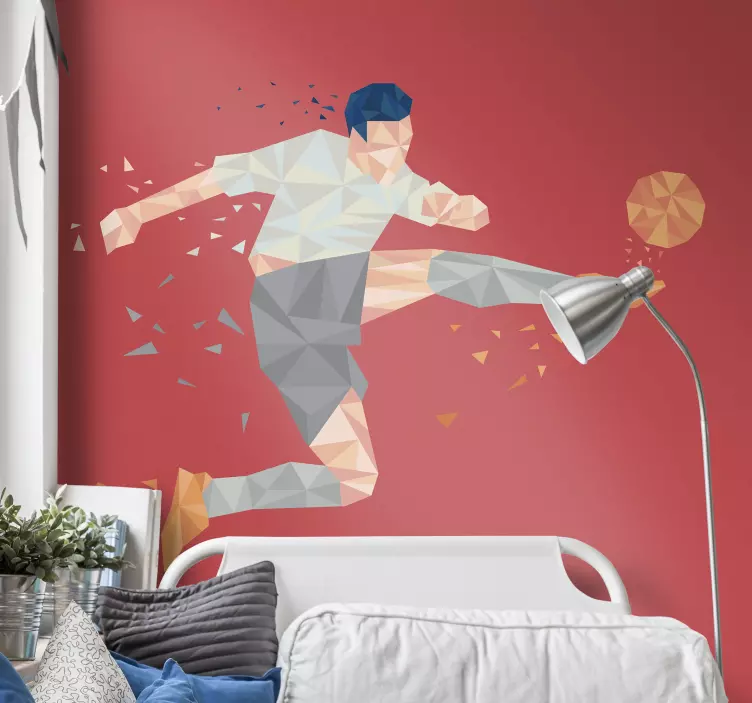 Abstract professional footballer football decal - TenStickers