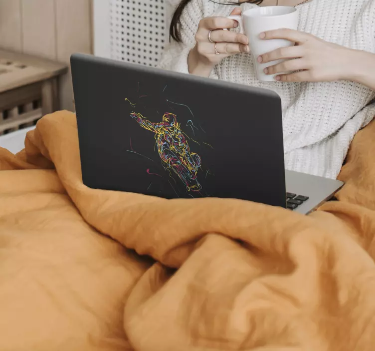 abstract skateboarder laptop skins - TenStickers