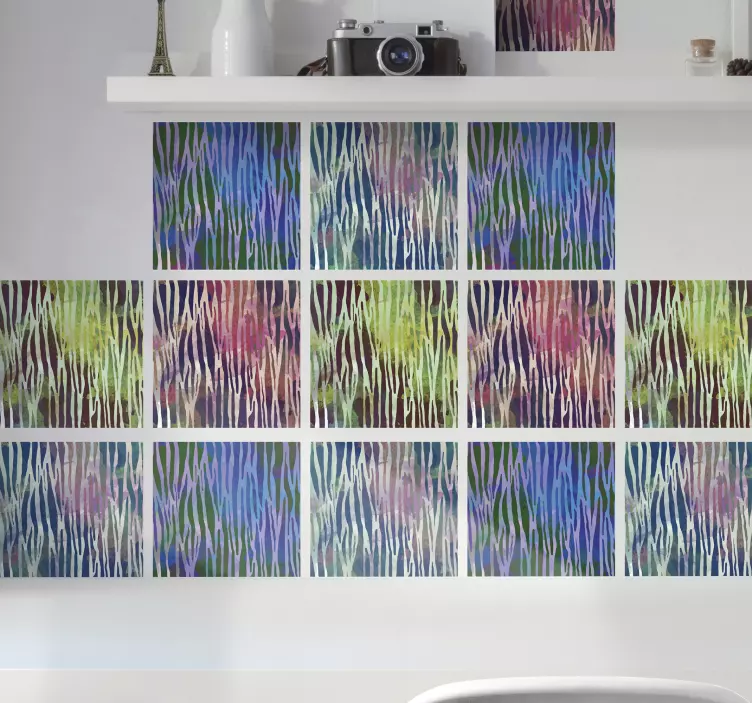 Abstract Zebra texture  tile sticker - TenStickers