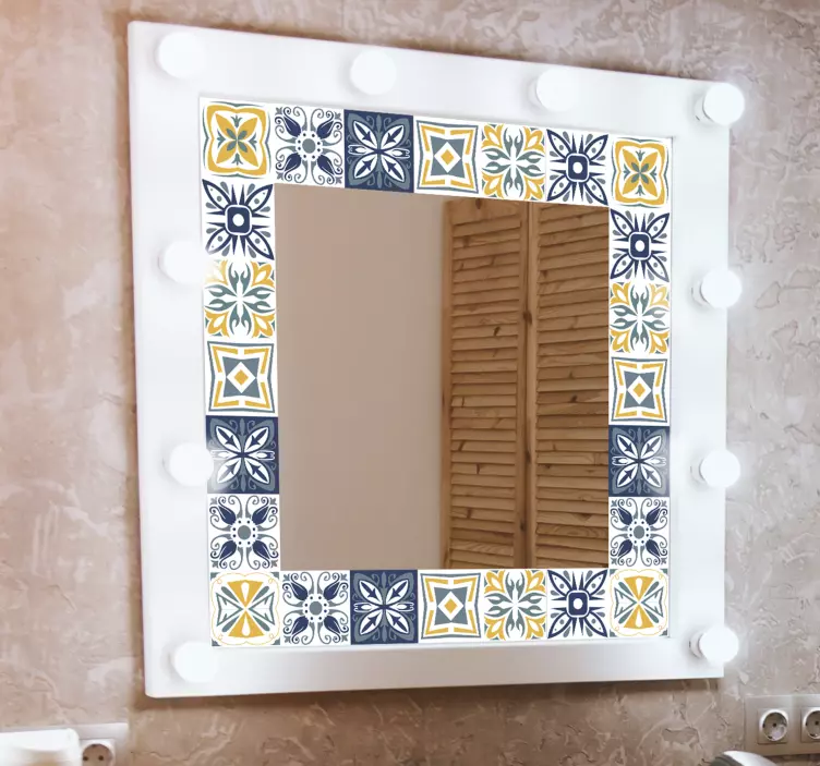 adhesive mirror frame  sticker - TenStickers