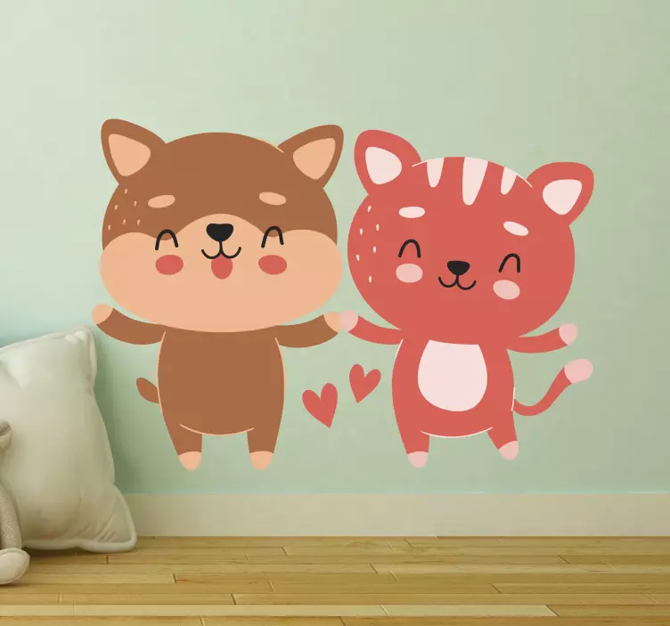 Adorable Creature Companions wall sticker - TenStickers