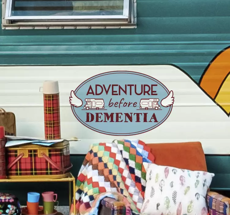 Adventure before dementia campervan sticker - TenStickers