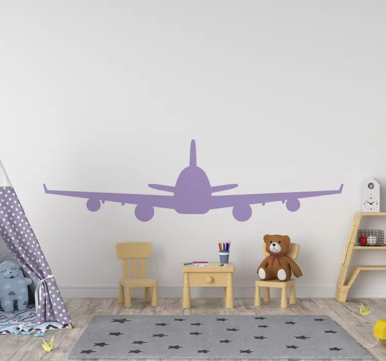 Airplane taking off illustration sticker - TenStickers