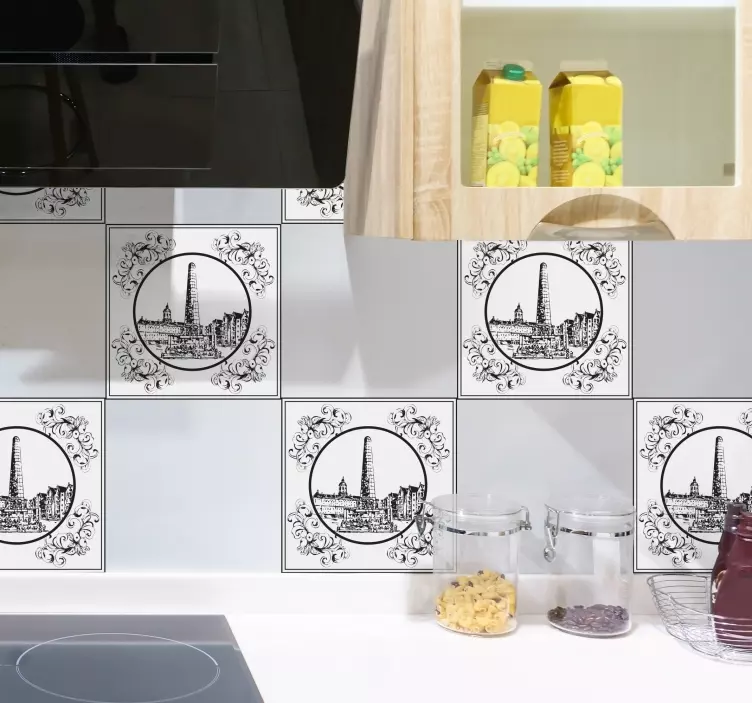 Amsterdam dam square tile sticker - TenStickers