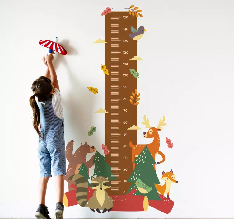 Animal Measurement Chart height chart wall sticker - TenStickers