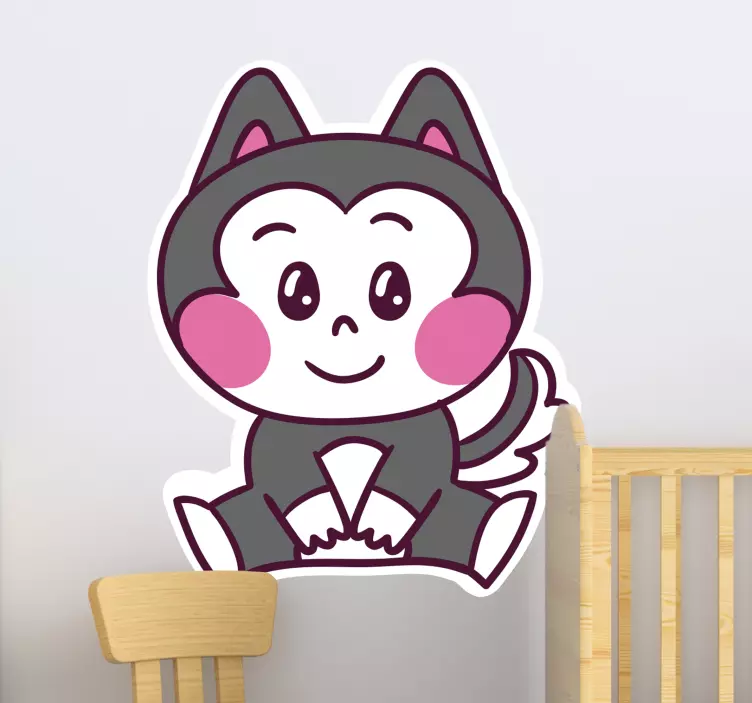 Anime cute husky cartoon sticker - TenStickers