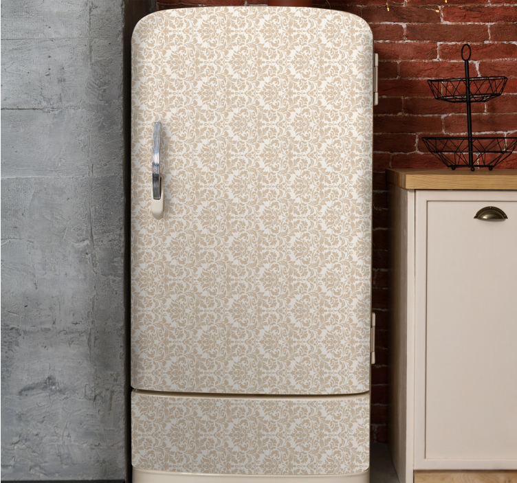 Antique light beige pattern fridge decal - TenStickers