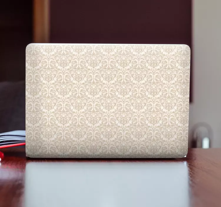 Antique light beige pattern laptop skin - TenStickers