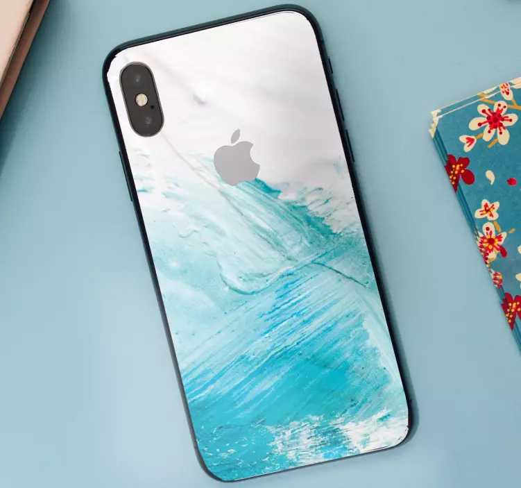Aqua Wave Blend iPhone sticker - TenStickers